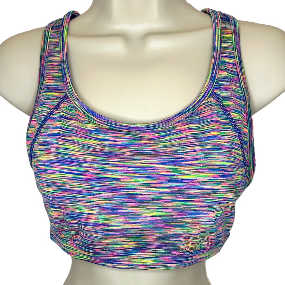 Xersion women’s sports bra- size medium-multi-colored -nice condition racerback